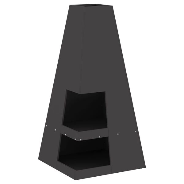 vidaXL Kominek Czarny 50 x 50 x 100 cm Stal