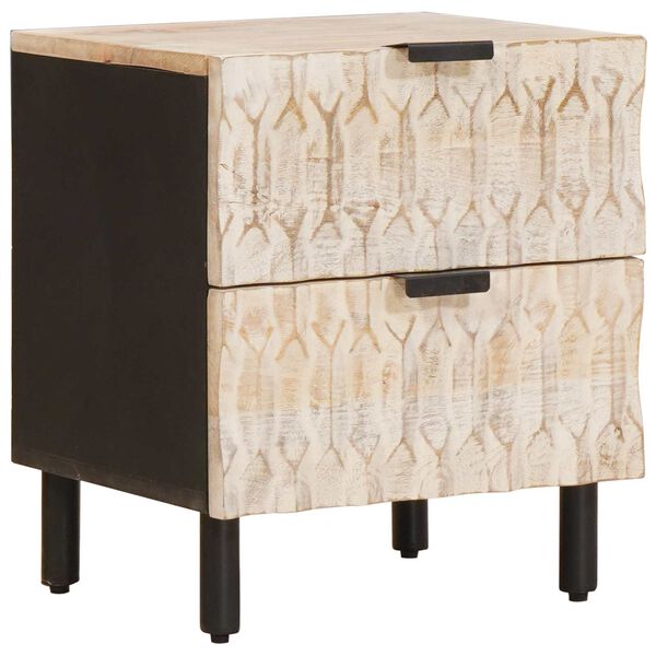 vidaXL Szafka Nocna 2 pcs Biały 40 x 33 x 46 cm Drewno z mango
