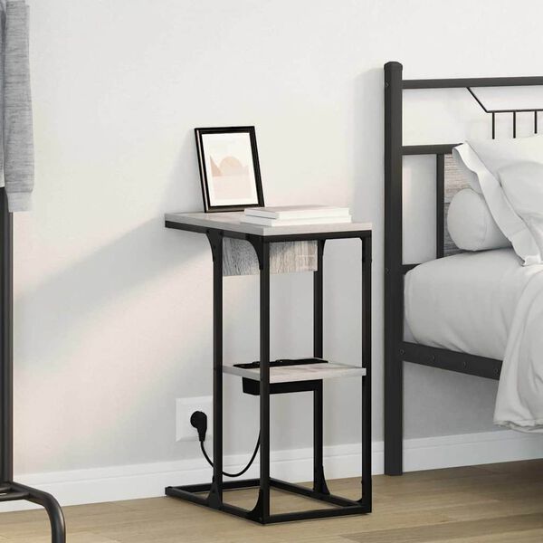 vidaXL Szafka Nocna Szary Sonoma 41,5 x 26 x 60,5 cm