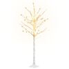 vidaXL Brzoza z oświetleniem, 96 ciepłych białych LED, 180 cm
