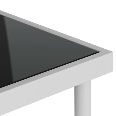 vidaXL Ogrodowy stół jadalniany, szary, 80x80x72 cm, szkło i stal