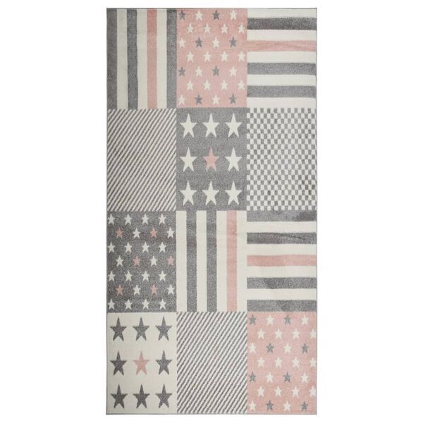 vidaXL Dywan dla dzieci, 80x150 cm, wz&oacute;r w gwiazdki, r&oacute;żowy