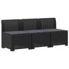 vidaXL Sofa ogrodowa 3-osobowa z poduszkami w rattanowym wyglądzie