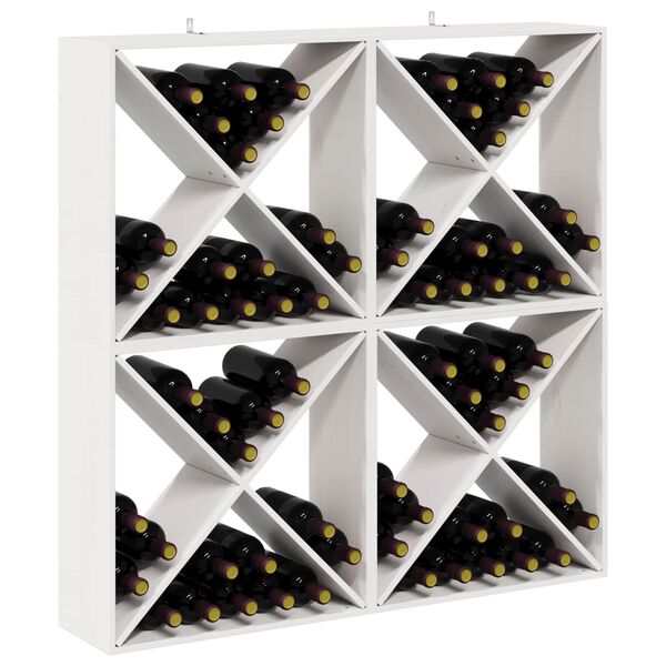 vidaXL Regał na wino 4 pcs Biały 62 x 25 x 62 cm Lite drewno sosnowe