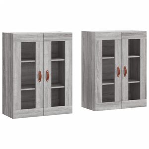 vidaXL Wiszące szafki, 2 szt. szary dąb sonoma materiał drewnopochodny
