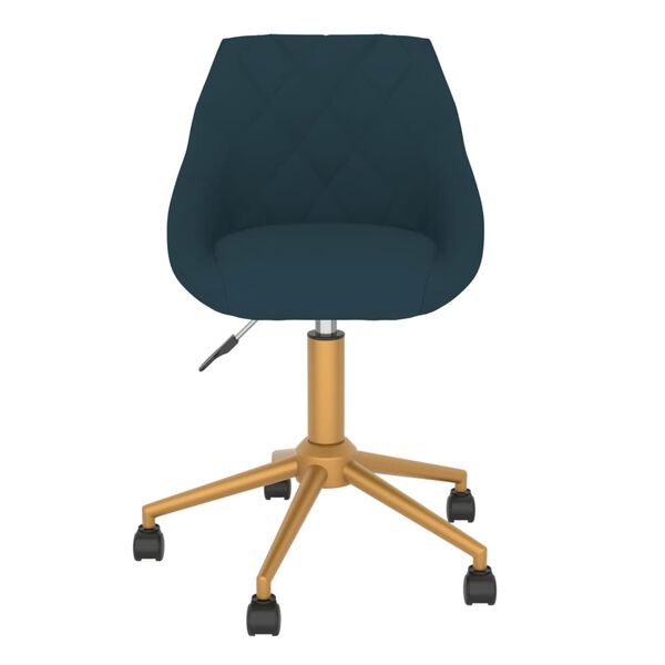 vidaXL Obrotowe krzesła stołowe, 4 szt., niebieskie, obite aksamitem