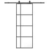 vidaXL Drzwi przesuwne z zestawem okuć czarne 76x205 cm ESG szkło