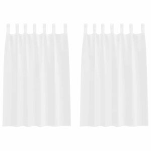 vidaXL Firany Voile z zasłonami 2 pcs Biały 140 x 140 cm Poliester