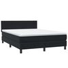 vidaXL Ł&oacute;żko typu Box Spring z materacem Czarny 160x220 cm Aksamit