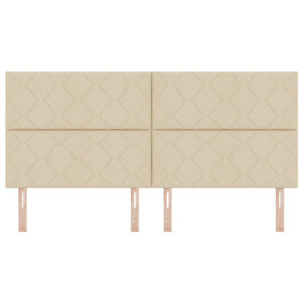 vidaXL Zagł&oacute;wek Z zagł&oacute;wkiem Kremowy 200 cm Sk&oacute;ra ekologiczna