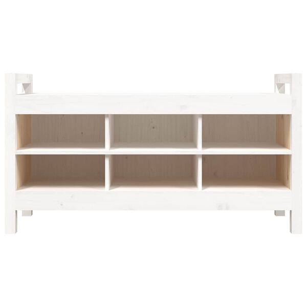 vidaXL Ławka do przedpokoju, biała, 110x40x60 cm, lite drewno sosnowe