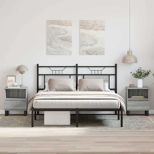 vidaXL Szafki nocne, 2 szt., szary dąb sonoma, 40x35x50 cm