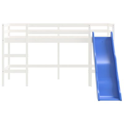 vidaXL Rama łóżka dla dzieci, z drabinką, biała, 80x200 cm, lita sosna