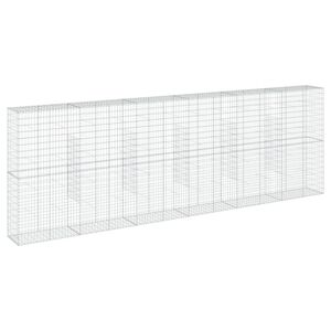 vidaXL Kosz gabionowy z pokrywą, 600x50x200 cm, galwanizowane żelazo