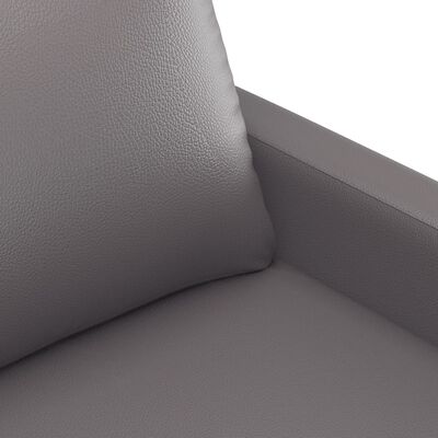 vidaXL 3-cz. zestaw sof z poduszkami, szary, sztuczna skóra