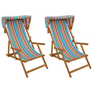 vidaXL Fotel ogrodowy 2 pcs 3 Pozycja Lite Drewno Eukaliptusowe