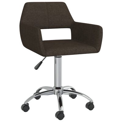 vidaXL Obrotowe krzesło stołowe, ciemnobrązowe, tapicerowane tkaniną