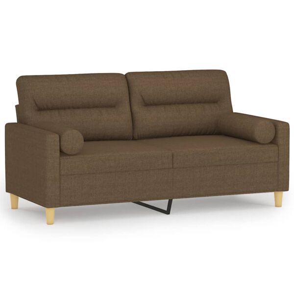 vidaXL 2-osobowa sofa wypoczynkowa z poduszkami, brązowa, 140 cm