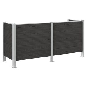 vidaXL Ogrodzenie na Kosz na Śmieci Szary 237 x 85 x 115 cm