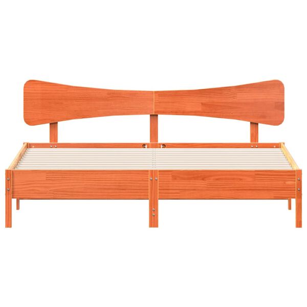 vidaXL Ł&oacute;żko bez materaca, woskowy brąz, 200x200 cm, drewno sosnowe