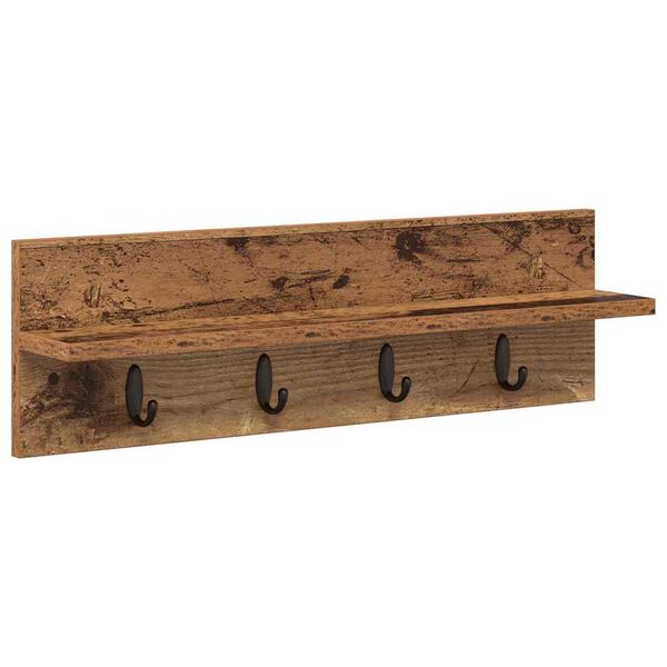 vidaXL Wieszak na płaszcze montowany na ścianie Stare drewno
