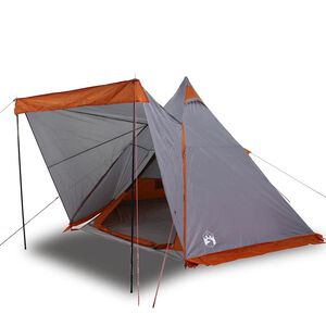 vidaXL Namiot rodzinny tipi, 6-os., szaro-pomarańczowy, wodoszczelny