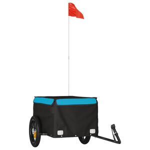 vidaXL Przyczepka rowerowa, czarno-niebieska, 30 kg, żelazo