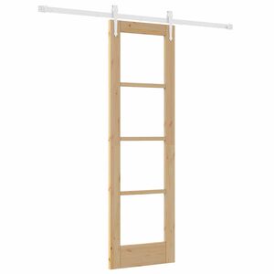 vidaXL Drzwi przesuwne 61 x 198,5 cm Lite drewno sosnowe i szkło