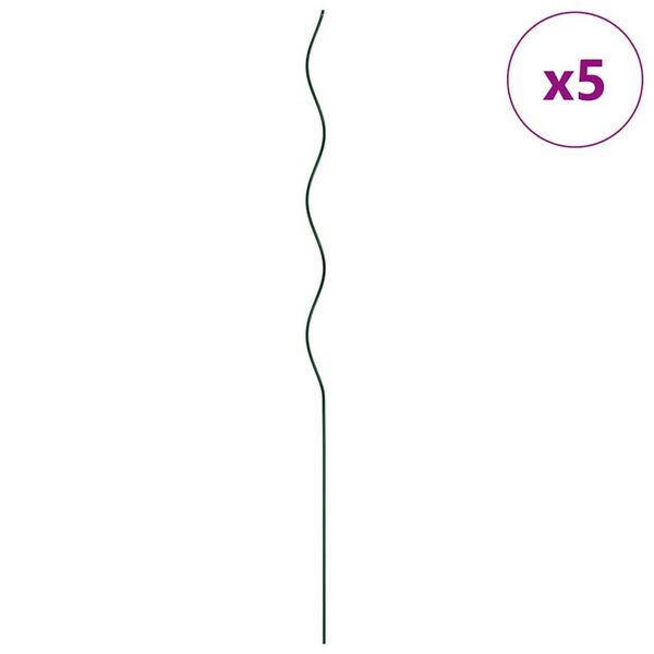 vidaXL Wsparcie roślin 5 pcs Zielony 110 x 0.6 x 0.6 cm Stal