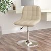 vidaXL Obrotowe krzesło stołowe, kremowe, obite tkaniną