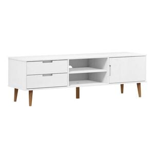 vidaXL Szafka TV MOLDE, biała, 158x40x49 cm, lite drewno sosnowe