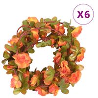 vidaXL Sztuczne girlandy kwiatowe, 6 szt., pomarańczowe, 250 cm