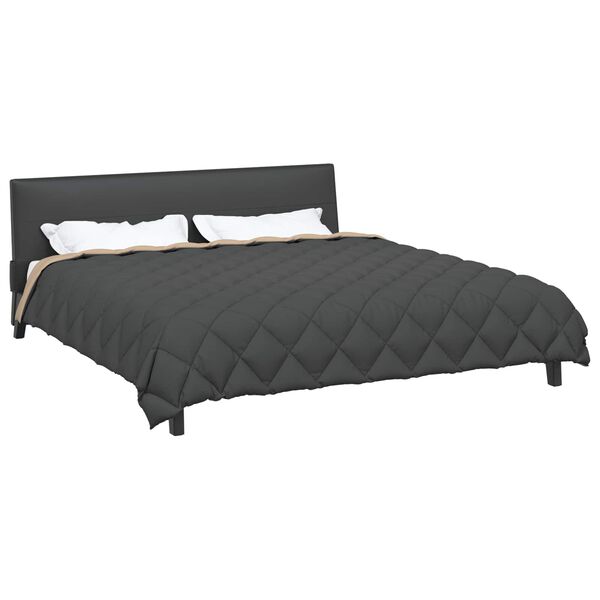 vidaXL Zimowa Kołdra Antracyt i Taupe 220 x 260 cm Mikrofibra