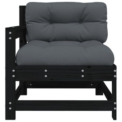 vidaXL Fotele ogrodowe z poduszkami 2 szt, czarne, lite drewno sosnowe