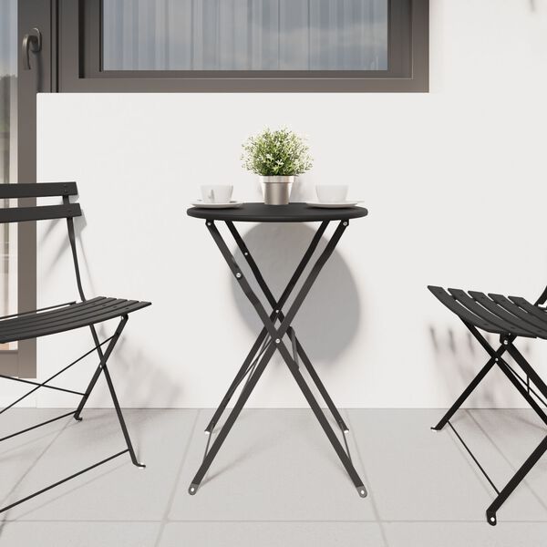 vidaXL Stolik bistro Antracyt Ø50x71 cm Stal malowana proszkowo