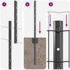 vidaXL Ogrodzenie z słupkiem Szary 1,2 x 10 m Stal i PVC
