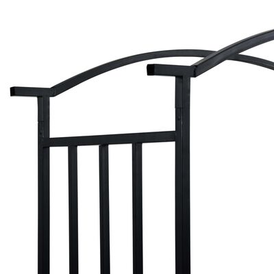 vidaXL Pergola ogrodowa z ławką, czarna, 128x50x207 cm, żelazna