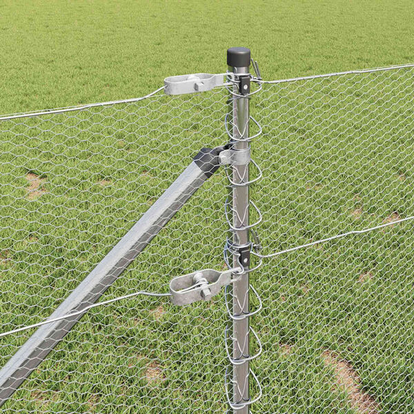 vidaXL Słupek ogrodzeniowy. Srebrny 10 x 0,6 m (siatka 13 mm) Stal