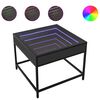vidaXL Stolik kawowy z LED Infinity, czarny, 50x50x41 cm