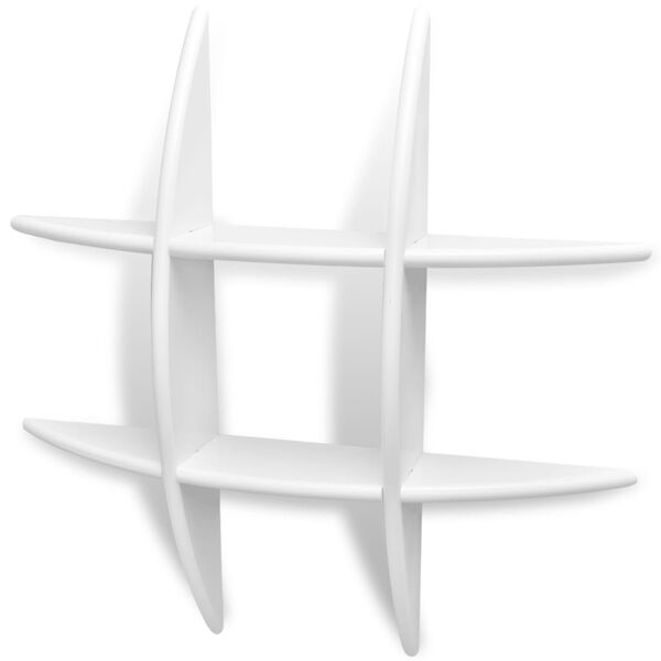 Wisząca półka na książki/DVD, biała, MDF