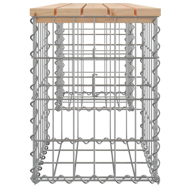 vidaXL Ławka ogrodowa, gabion, 103x31x42 cm, lite drewno sosnowe