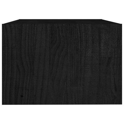 vidaXL Stolik kawowy, czarny, 75 x 50 x 33,5 cm, lite drewno sosnowe
