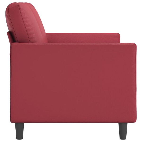 vidaXL 3-osobowa sofa, winna czerwień, 180 cm, sztuczna sk&oacute;ra
