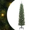 vidaXL Sztuczna choinka z podstawą Zielony 240 cm PVC, stal i plastik