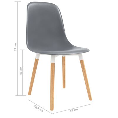 vidaXL Krzesła do jadalni, 4 szt., szare, plastik