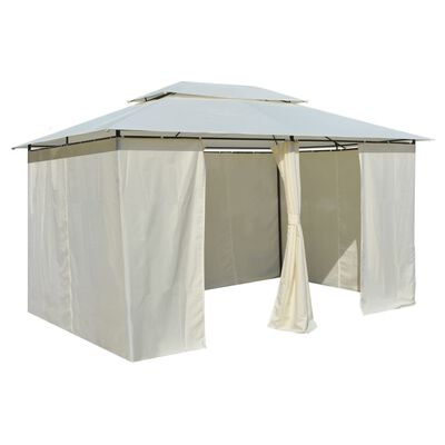 vidaXL Namiot ogrodowy z zasłonami, 4 x 3 m, biały