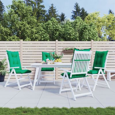 vidaXL Poduszki na krzesła ogrodowe, 4 szt., zielone, 120x50x7 cm