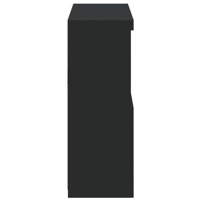 vidaXL Szafka z oświetleniem LED, czarna, 81x37x100 cm