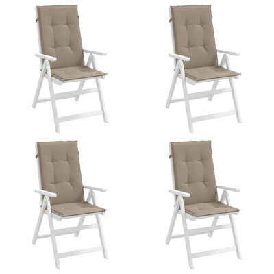 vidaXL Poduszki na krzesła ogrodowe, 4 szt., taupe, 120x50x3 cm