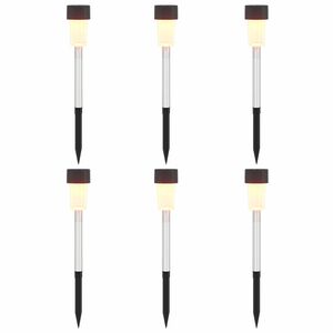 vidaXL Lampy solarnie zasilane z ostrzem do ziemi 6 pcs Ciepła biel